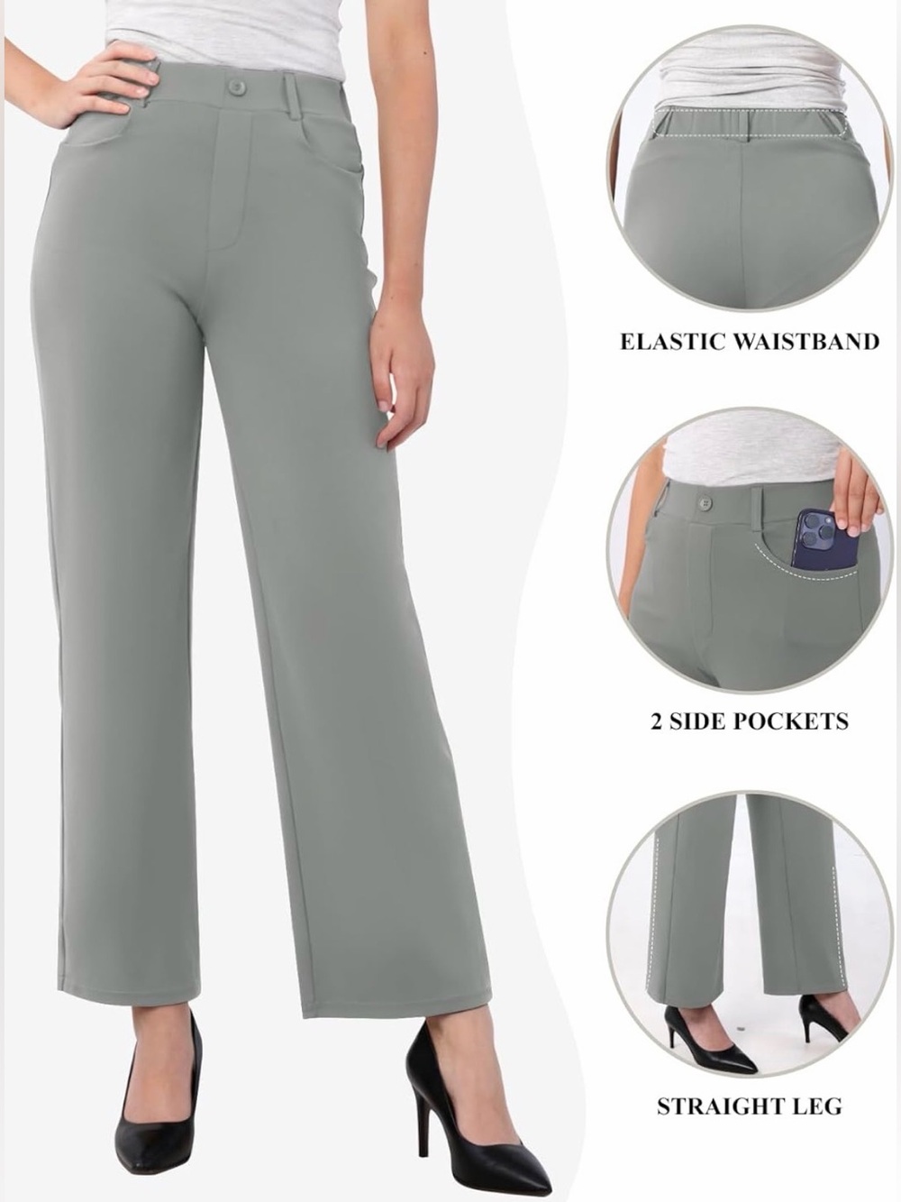 Women’s Grey Dress Pants Med NWT - Picture 8 of 9